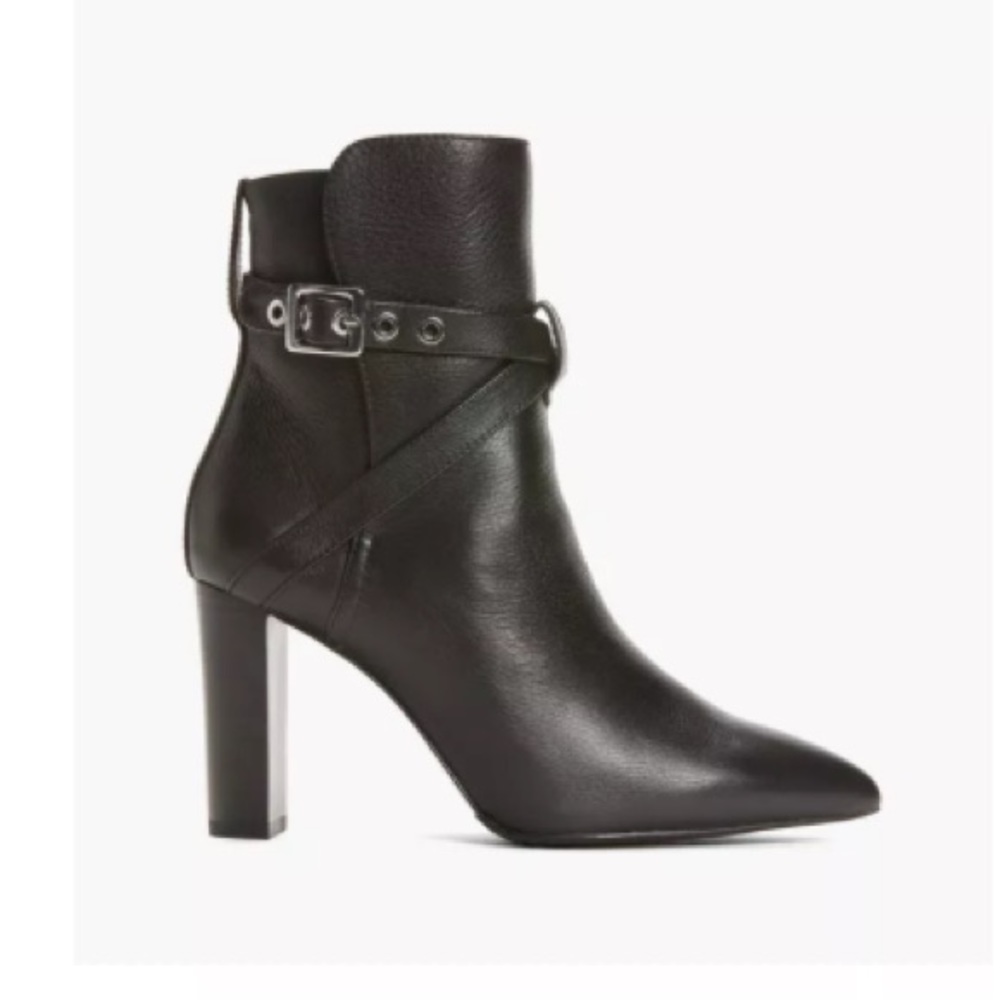 New Designer PAIGE Real Leather Pointed Heeled Ankle Boots Booties Heels 9